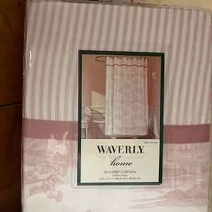 Vintage Waverly Pink/White Shower Curtain